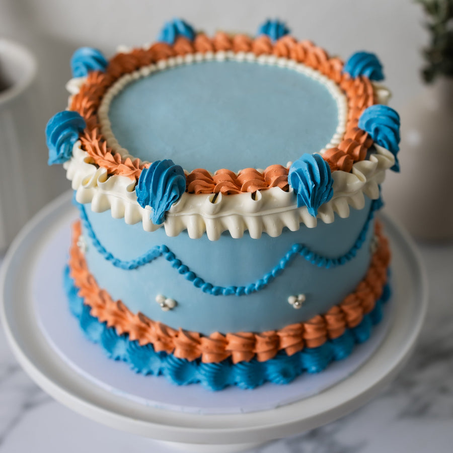 Vintage blue layer cake