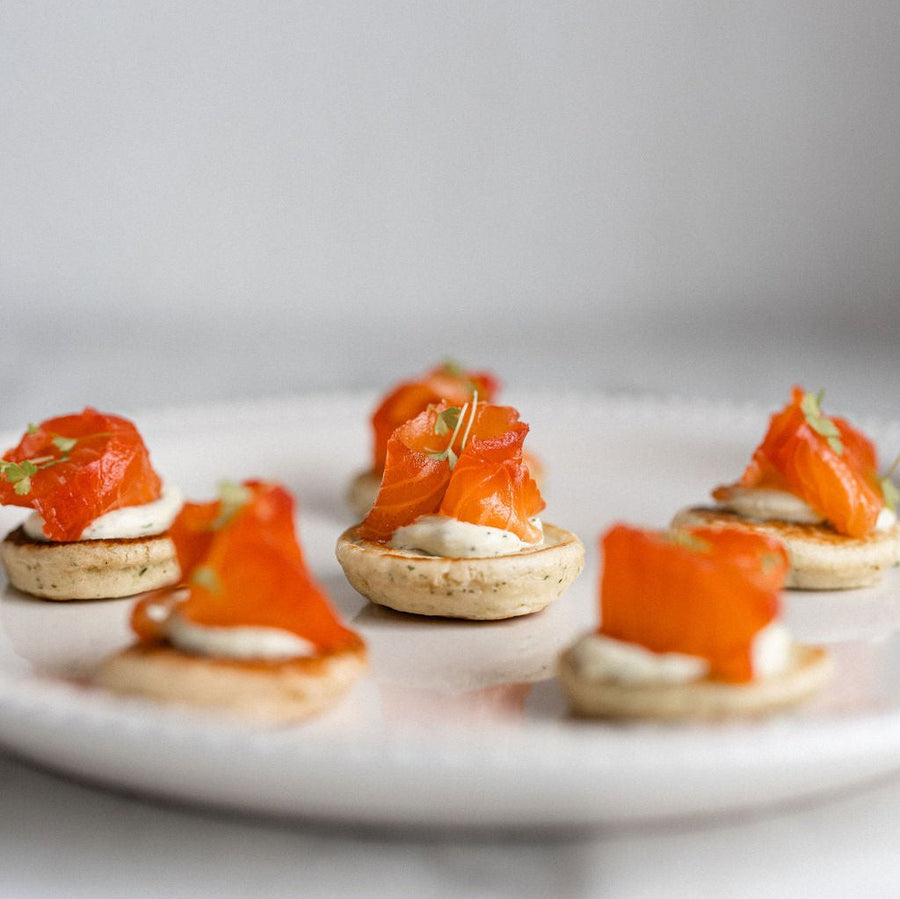 Salmon Gravlax Blinis